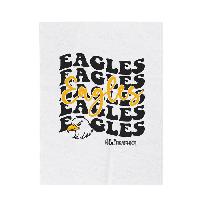 Velveteen Plush Blanket | EAGLES STACKED
