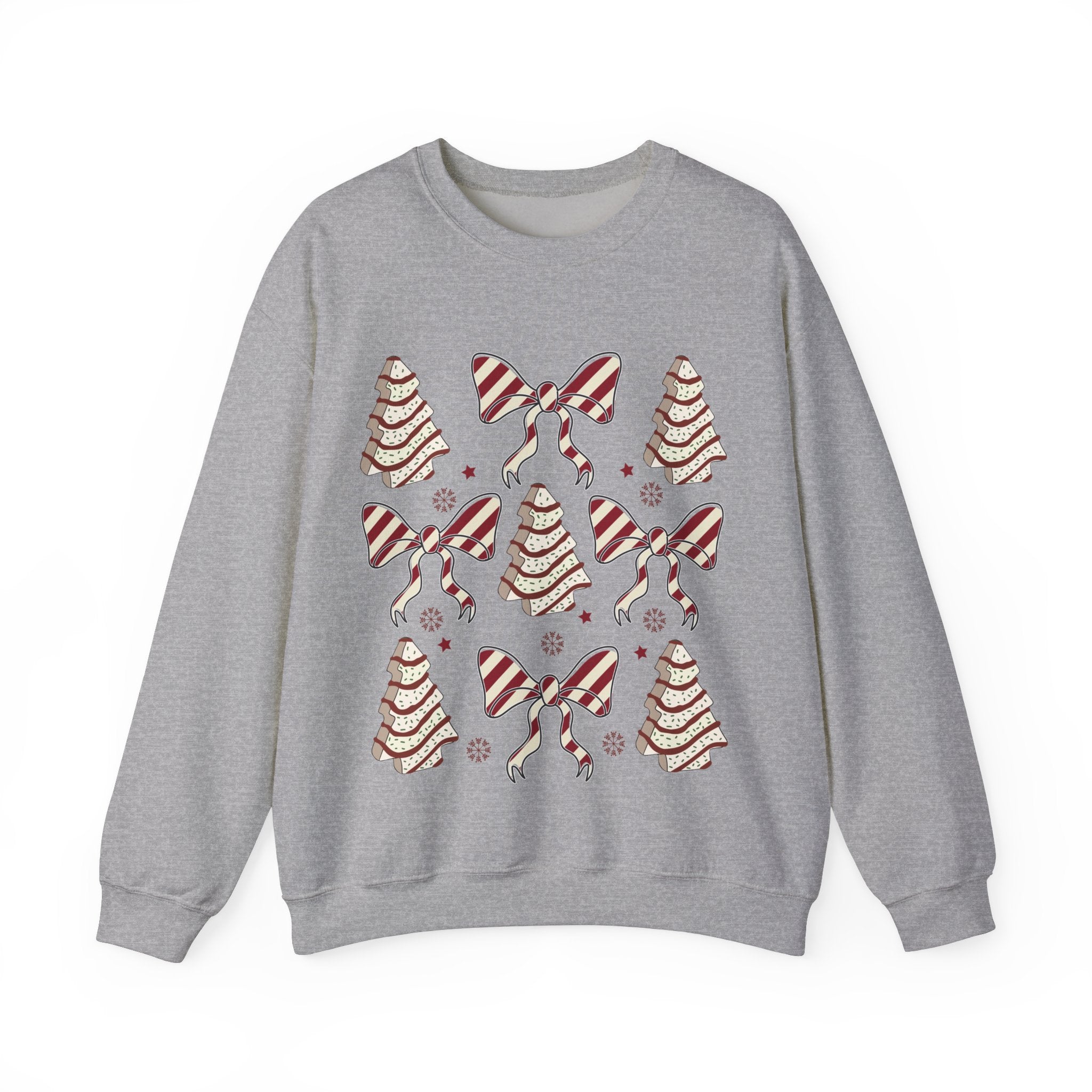 Gildan Cozy Christmas Crewneck Sweatshirt with Festive Trees & Bows