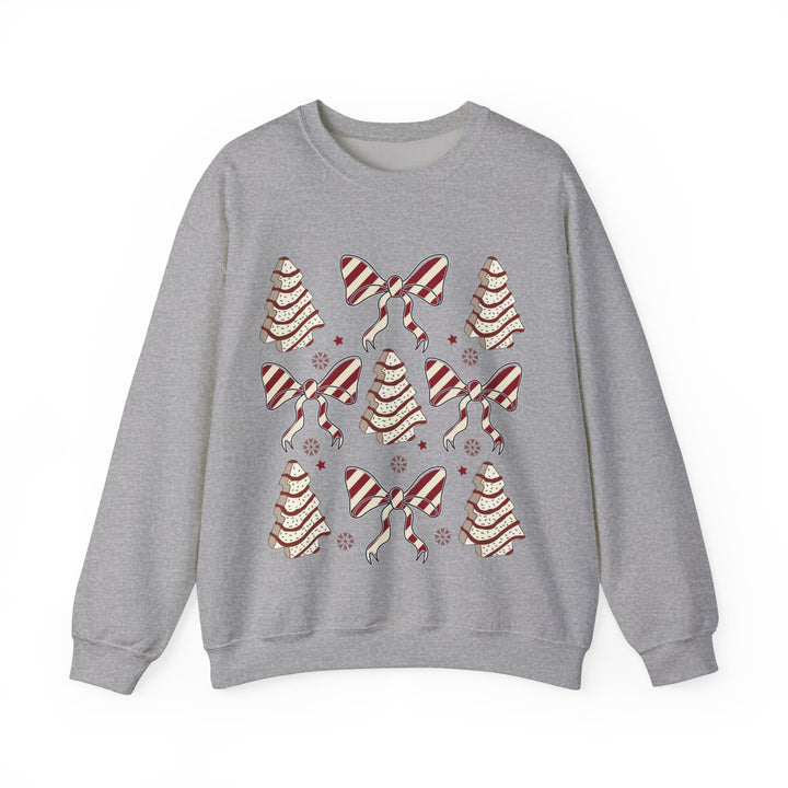 Gildan Cozy Christmas Crewneck Sweatshirt with Festive Trees & Bows
