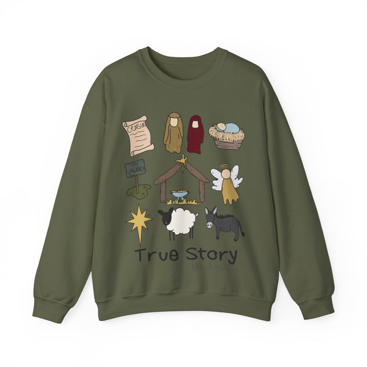 Gildan True Story Christmas Sweatshirt - Unisex Heavy Blend™ Crewneck