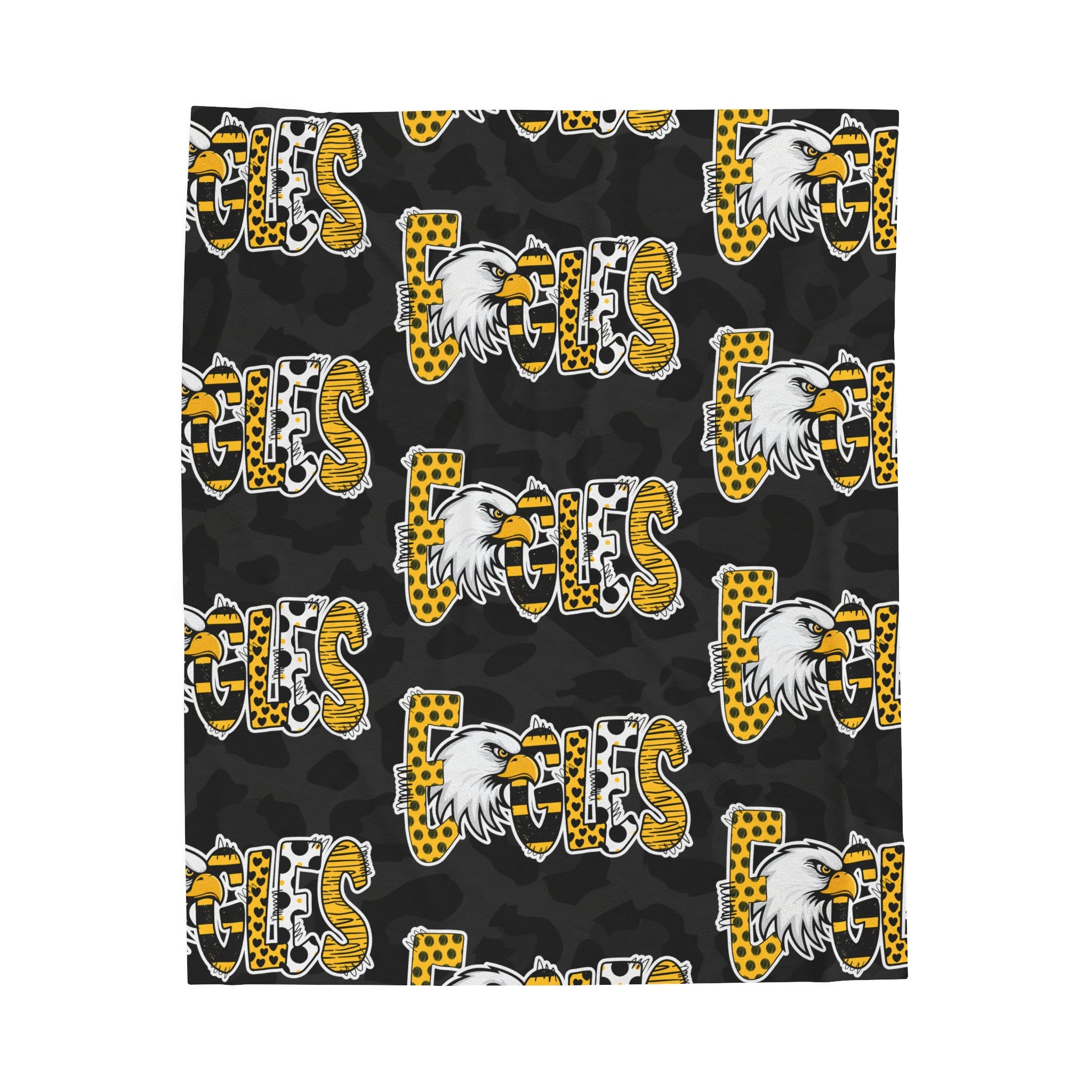 Velveteen Plush Blanket | BLACK LEOPARD EAGLES