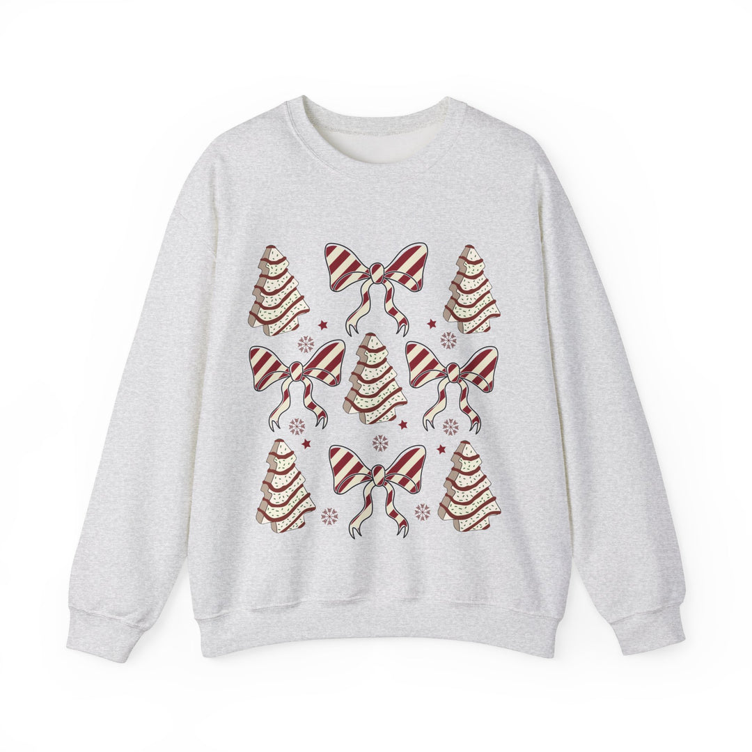 Gildan Cozy Christmas Crewneck Sweatshirt with Festive Trees & Bows