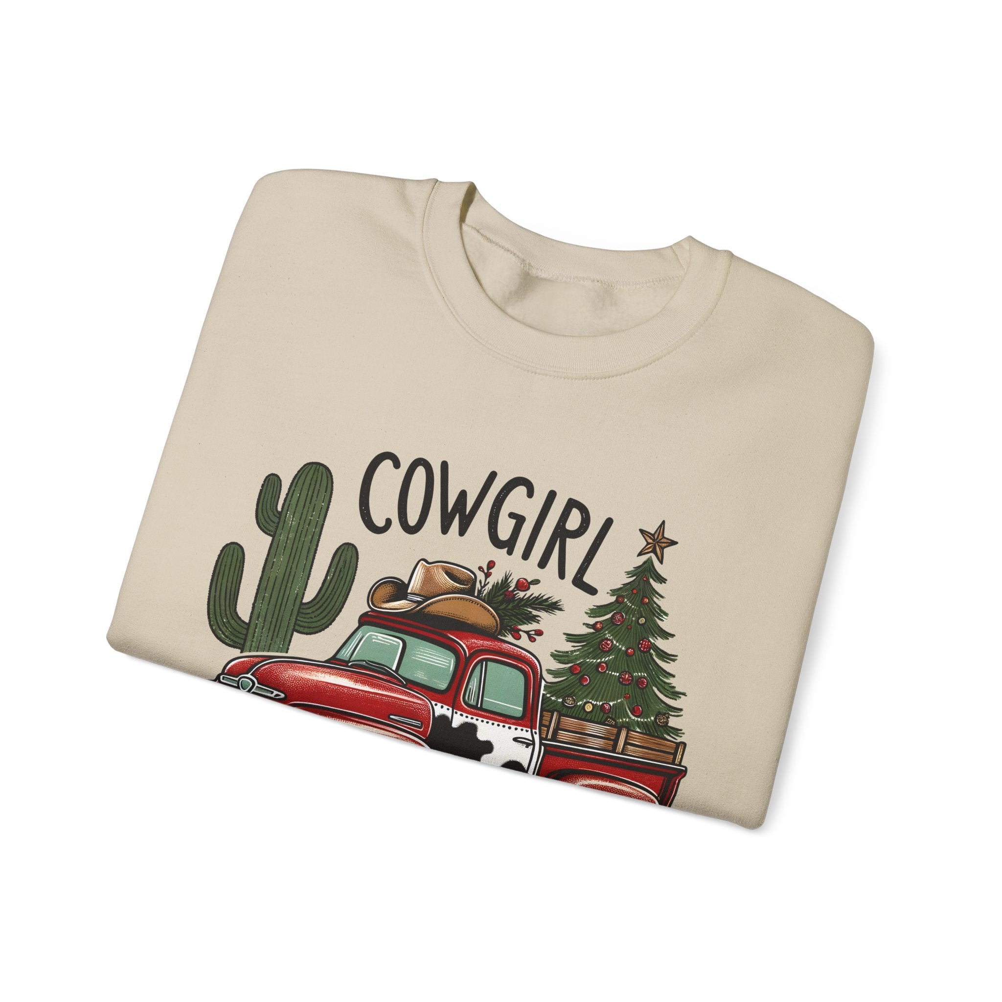 Gildan Cowgirl Christmas Sweatshirt | Unisex Heavy Blend Crewneck