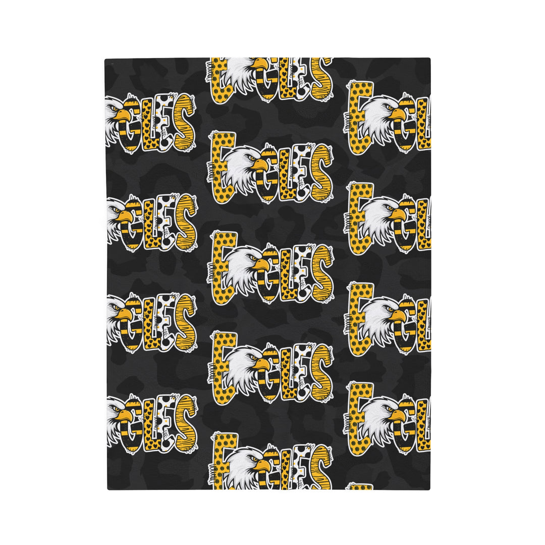 Velveteen Plush Blanket | BLACK LEOPARD EAGLES