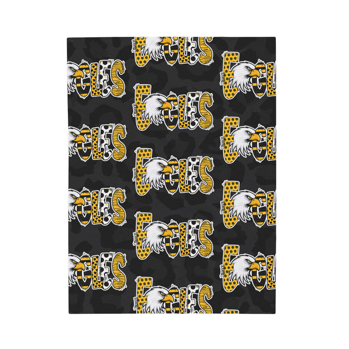 Velveteen Plush Blanket | BLACK LEOPARD EAGLES