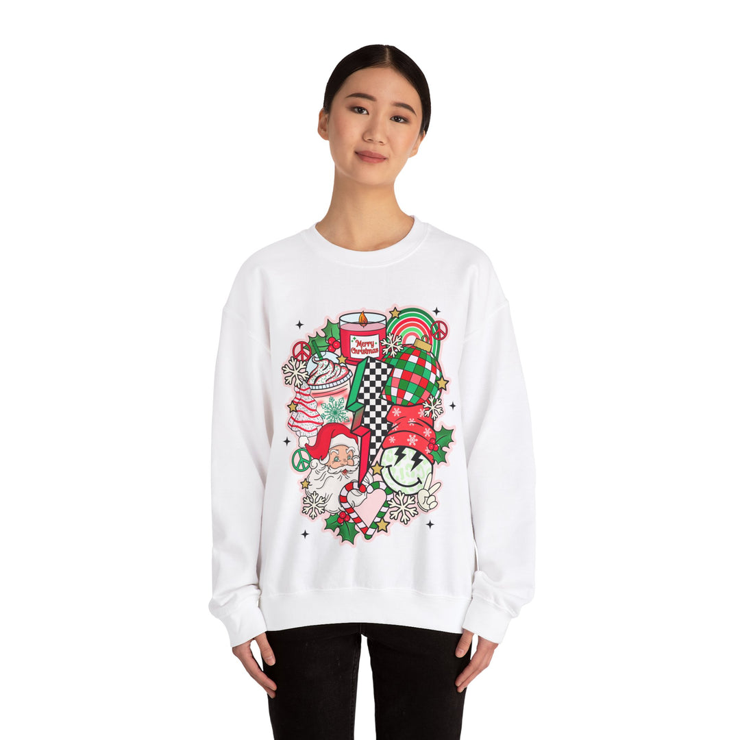 Gildan Unisex Heavy Blend™ Crewneck Sweatshirt | Retro Christmas Collage