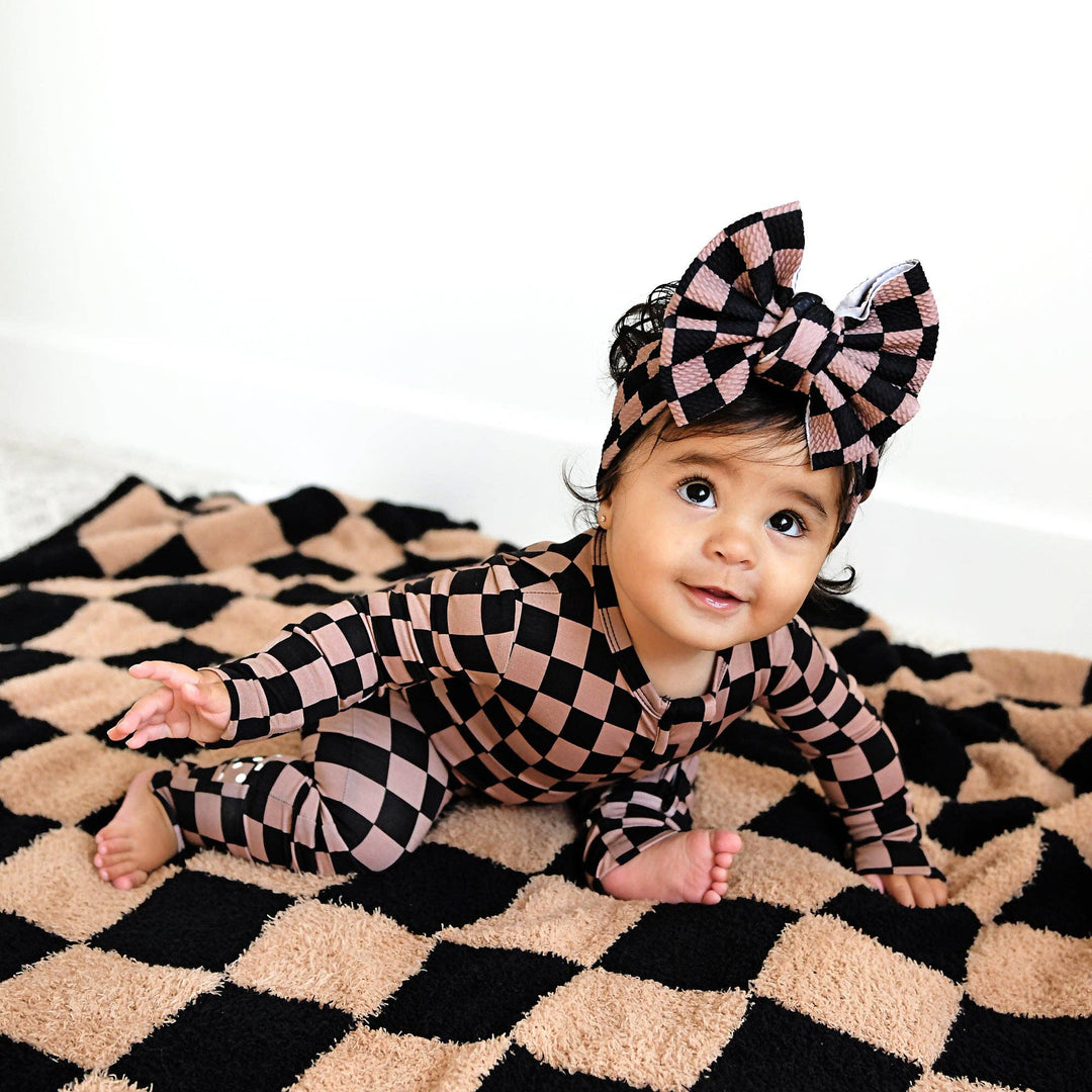 Gigi & Max Newborn Ruffle Zip Bamboo Onesie - BENTLEY