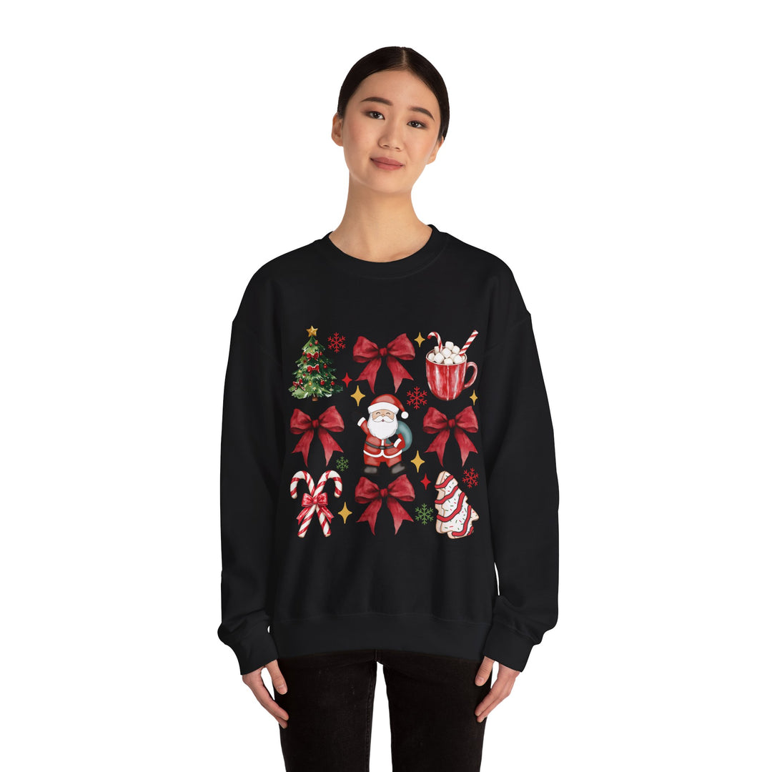 Festive Santa Gildan Crewneck Sweatshirt - Cozy Holiday Apparel