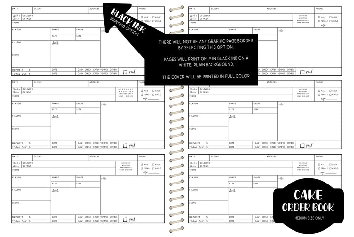 Cake Order Book - BW BUFFALO PLAID