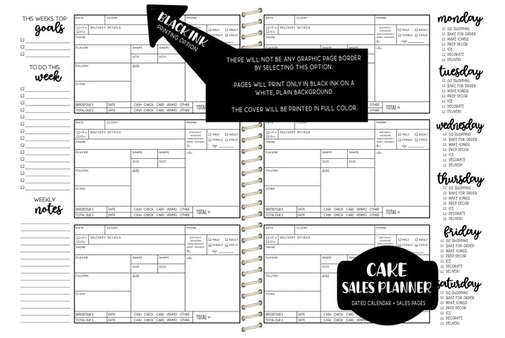 Cake Co. Sales Planner - AUTUMN NAVY FLORAL