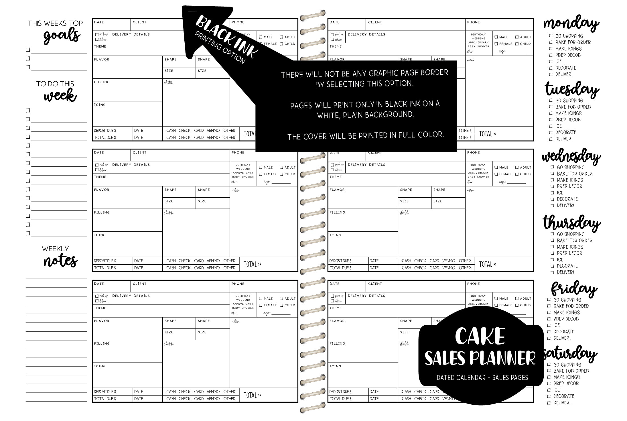 Cake Co. Sales Planner - BW BUFFALO PLAID