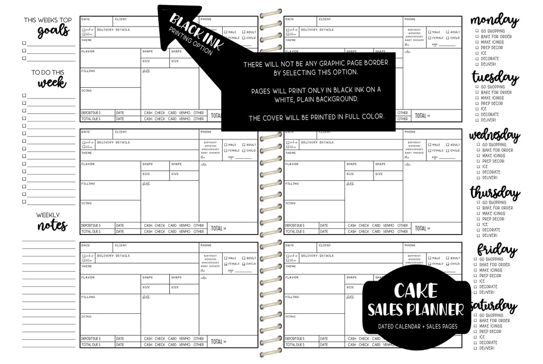 Cake Co. Sales Planner - BW BUFFALO PLAID