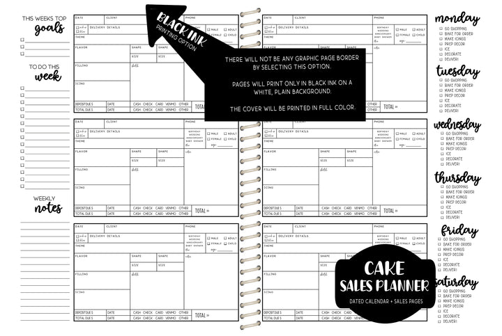 Cake Co. Sales Planner - BW BUFFALO PLAID