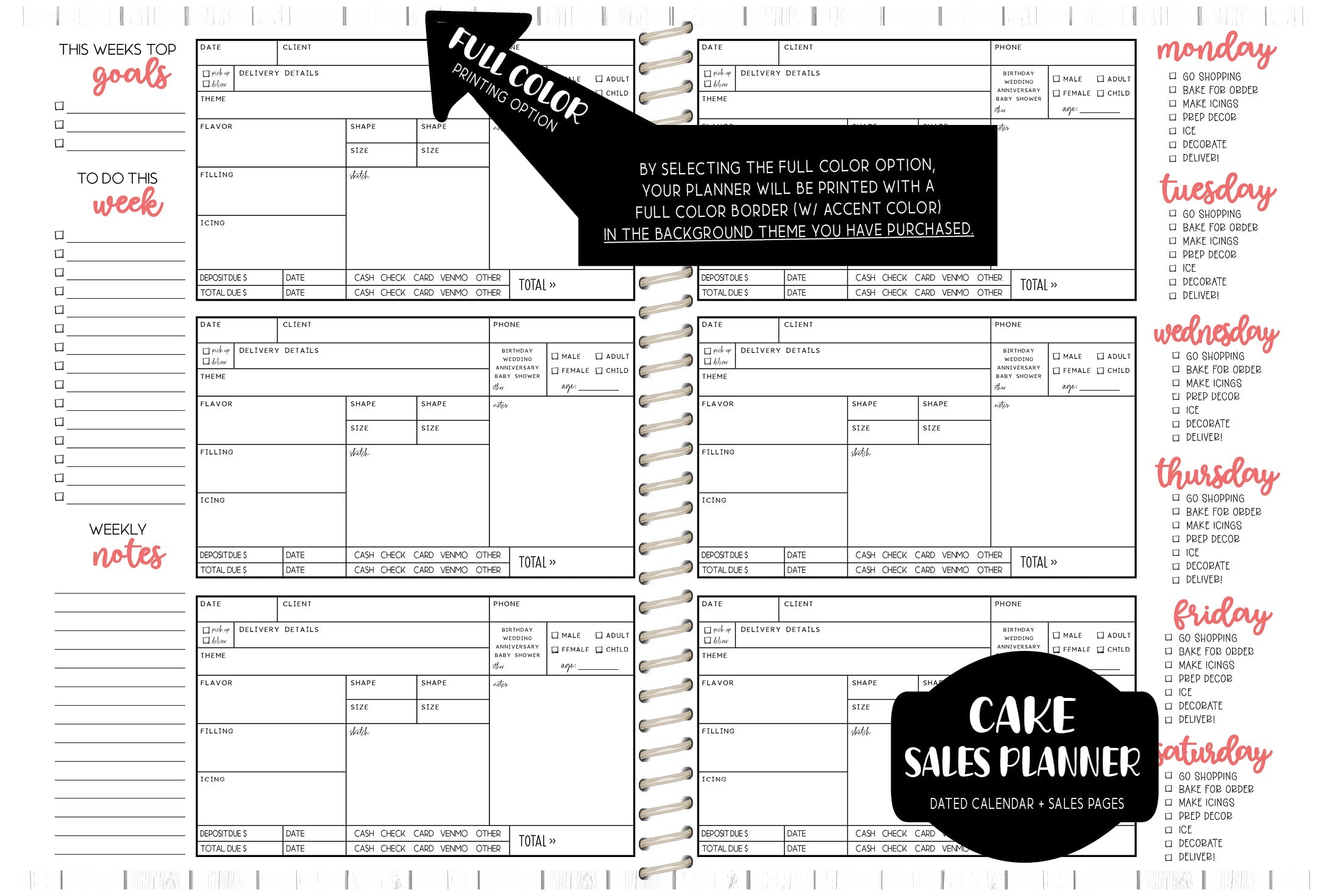 Cake Co. Sales Planner - AUTUMN NAVY FLORAL