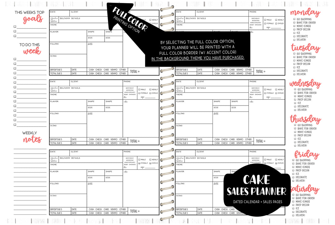 Cake Co. Sales Planner - AQUA SERAPE