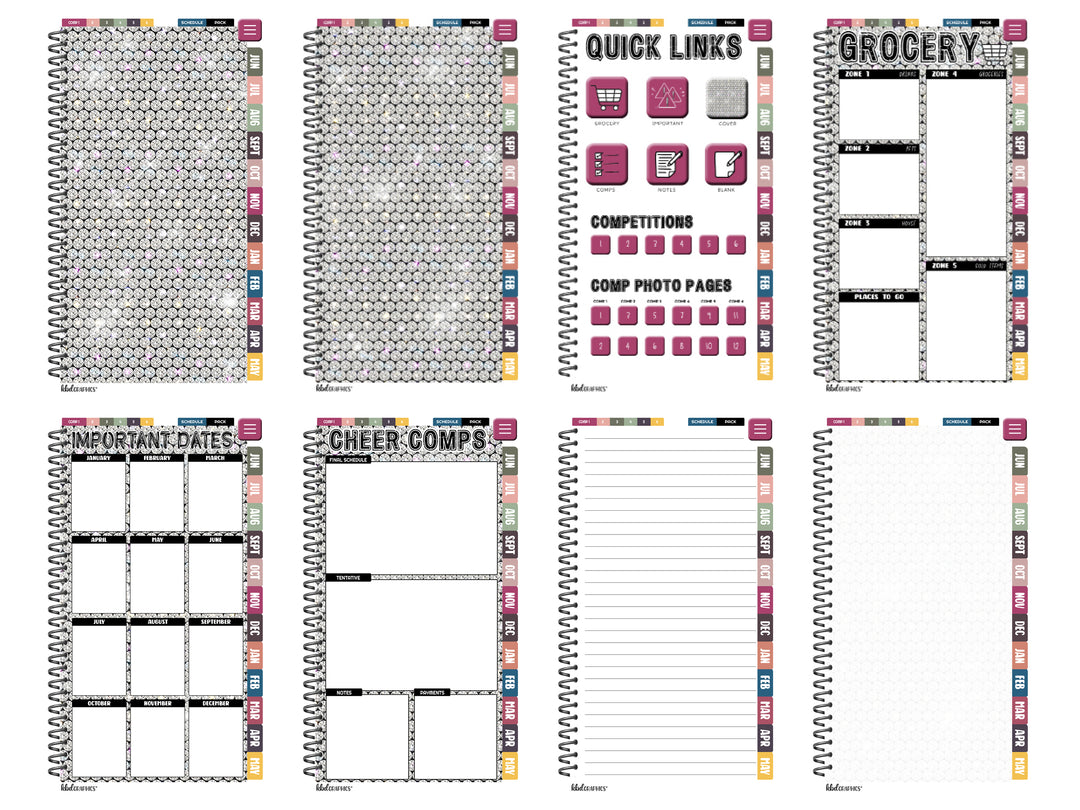 2024 2025 PhoneLife Cheer Digital Planner | GLAM RHINESTONES