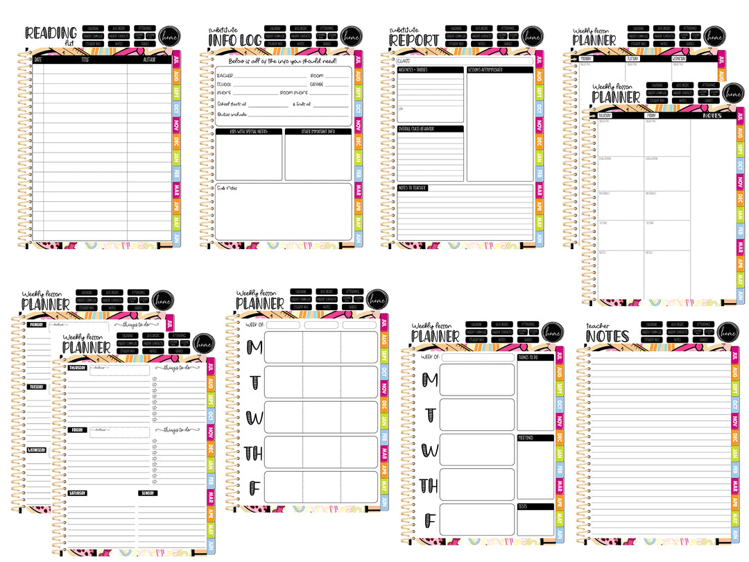 2025 2026 Digital Teacher Planner Pages - AZ RETRO TEACHER