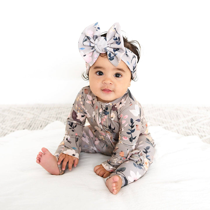 Gigi & Max Newborn Ruffle Zip Bamboo Onesie - TATUM