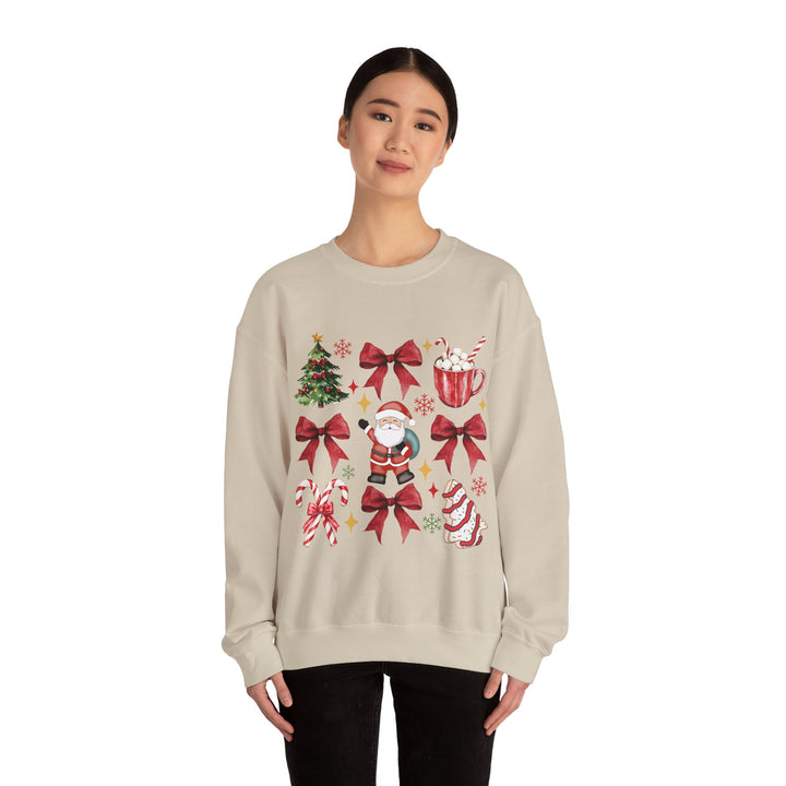 Festive Santa Gildan Crewneck Sweatshirt - Cozy Holiday Apparel