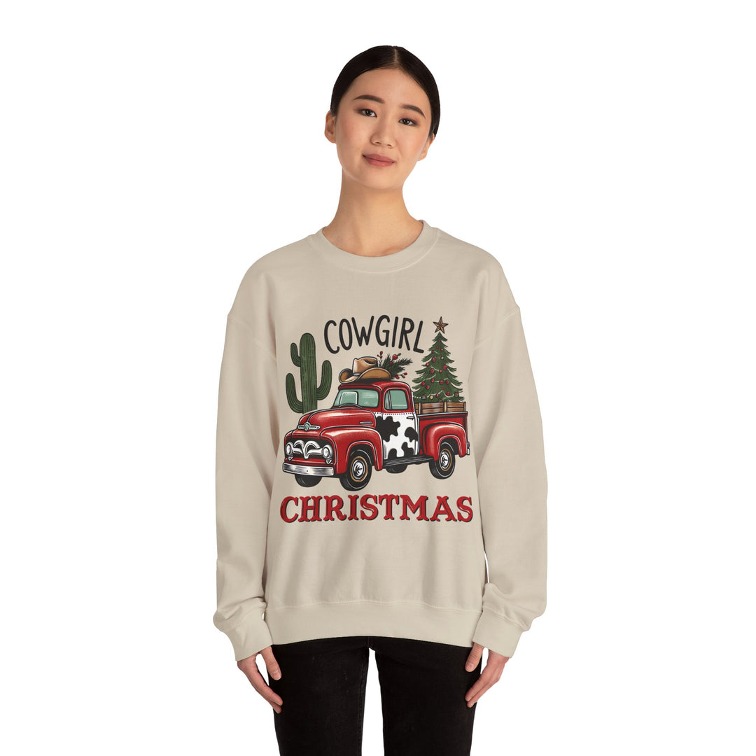 Gildan Cowgirl Christmas Sweatshirt | Unisex Heavy Blend Crewneck