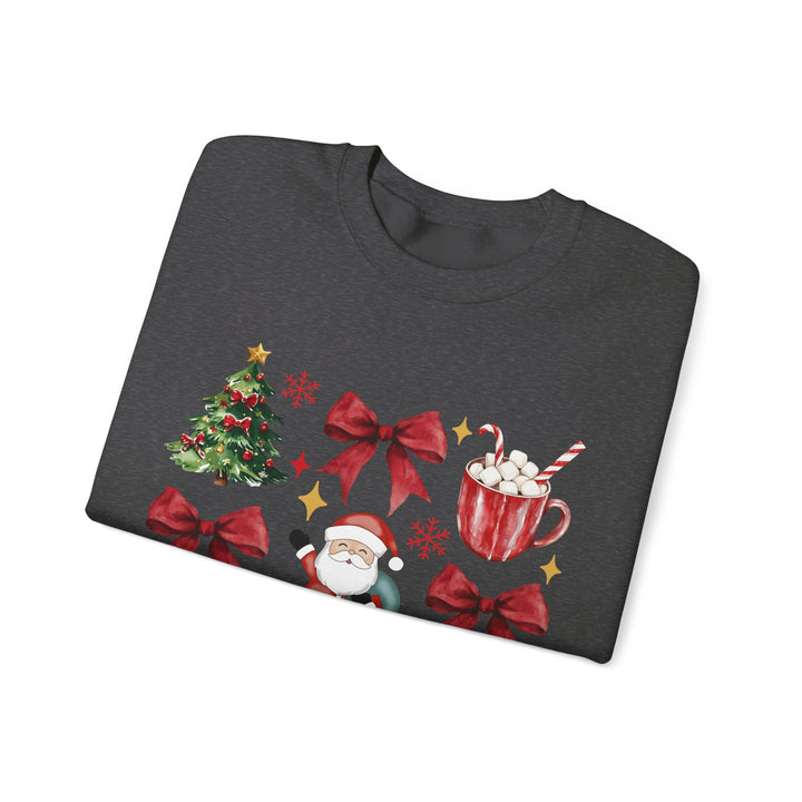Festive Santa Gildan Crewneck Sweatshirt - Cozy Holiday Apparel