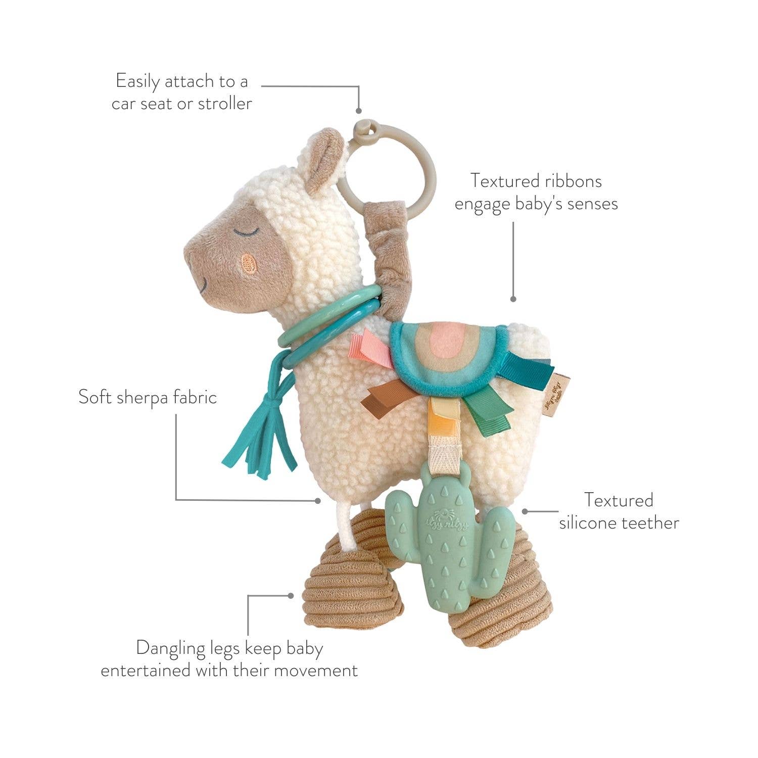 LLAMA Itzy Friends Link & Love™ Activity Plush with Teether Toy