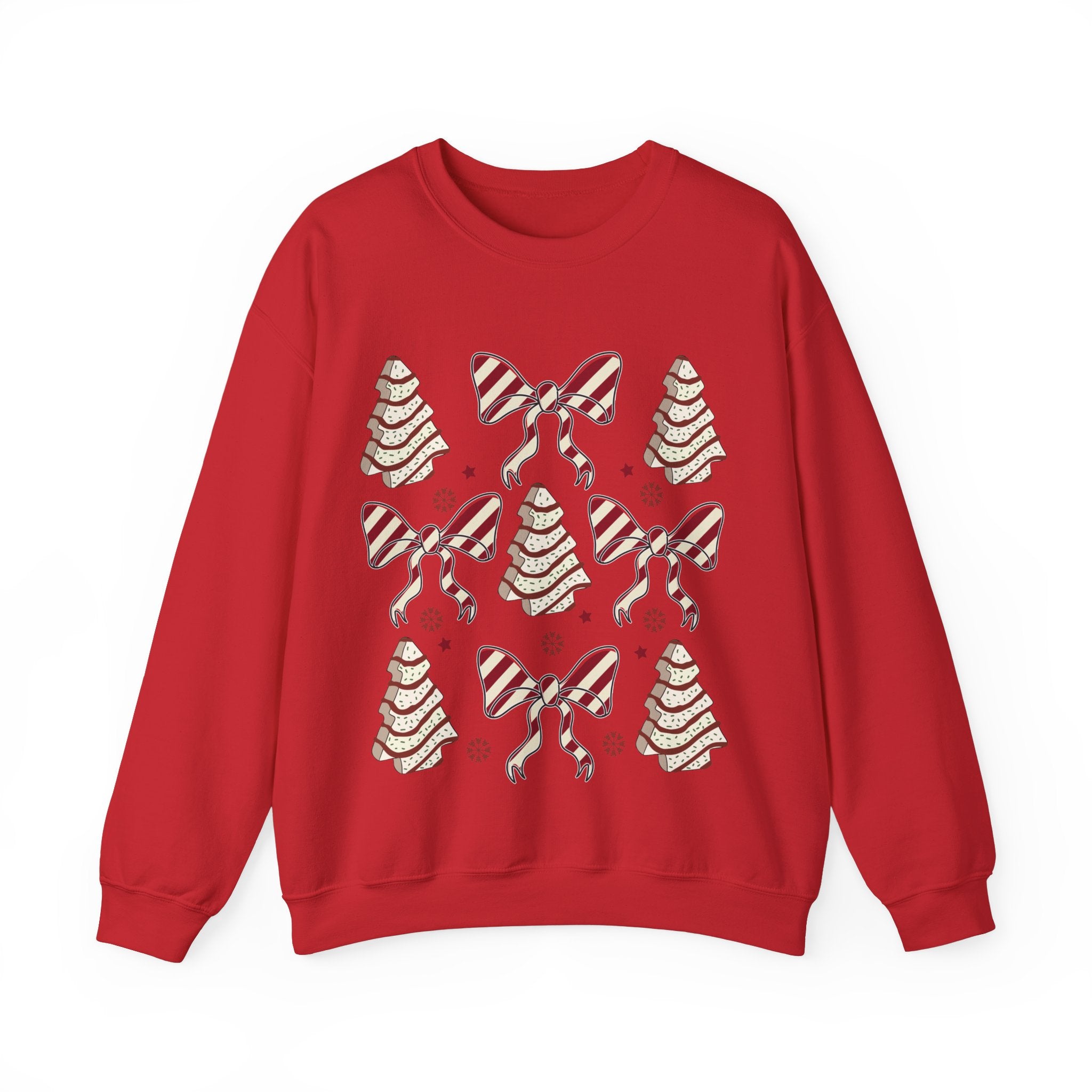 Gildan Cozy Christmas Crewneck Sweatshirt with Festive Trees & Bows
