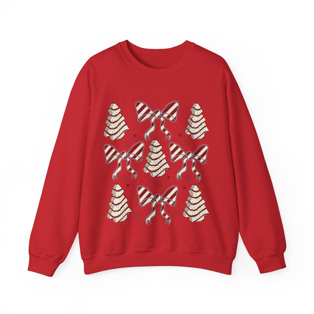 Gildan Cozy Christmas Crewneck Sweatshirt with Festive Trees & Bows