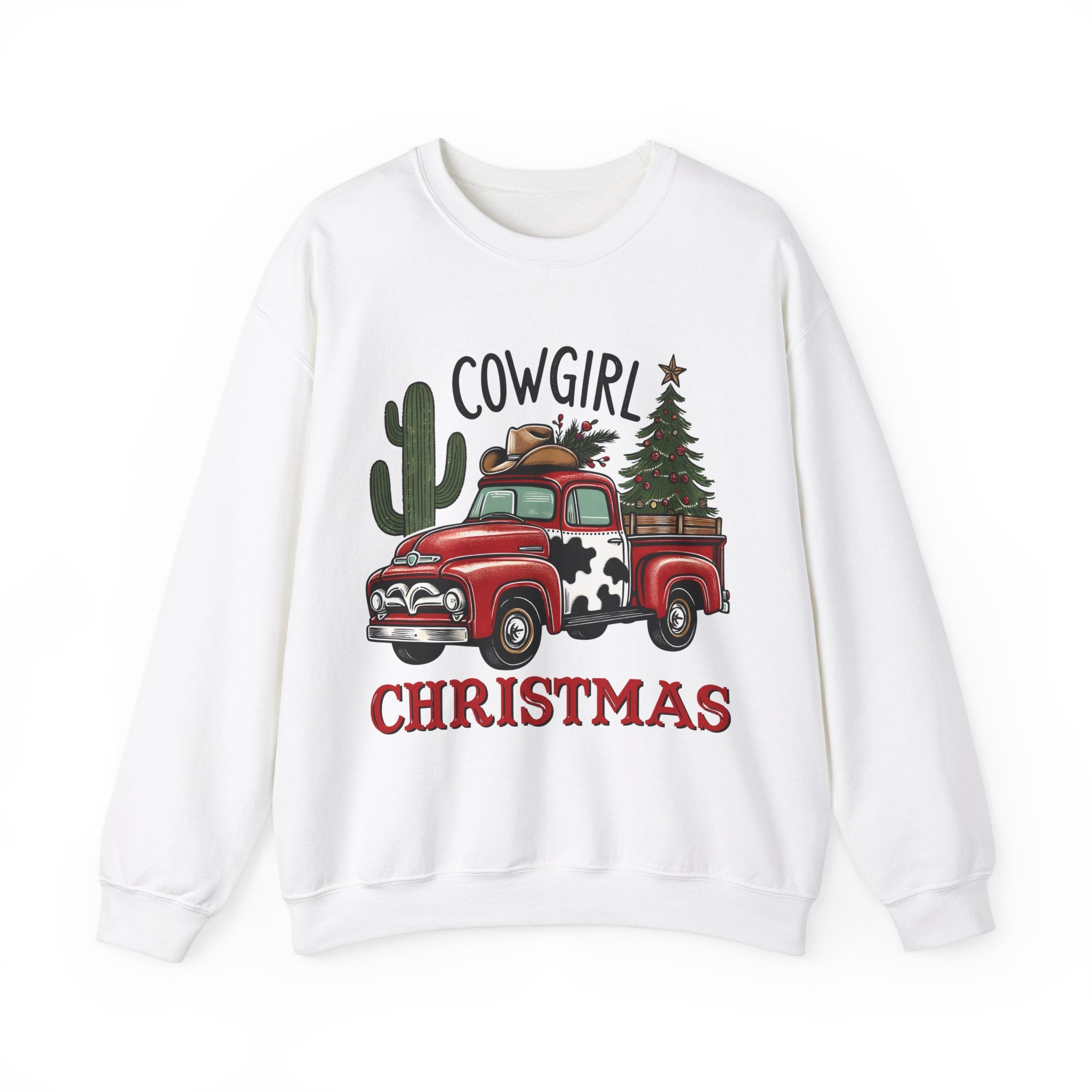 Gildan Cowgirl Christmas Sweatshirt | Unisex Heavy Blend Crewneck