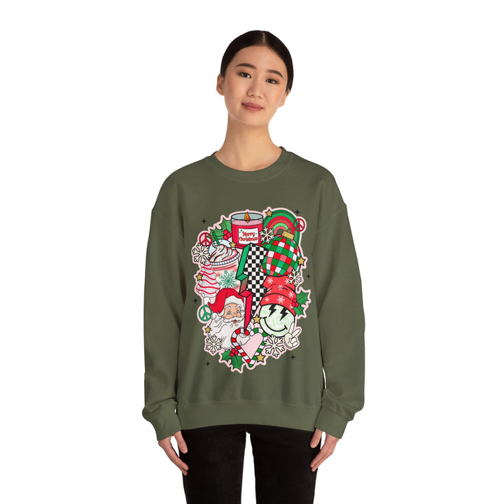 Gildan Unisex Heavy Blend™ Crewneck Sweatshirt | Retro Christmas Collage