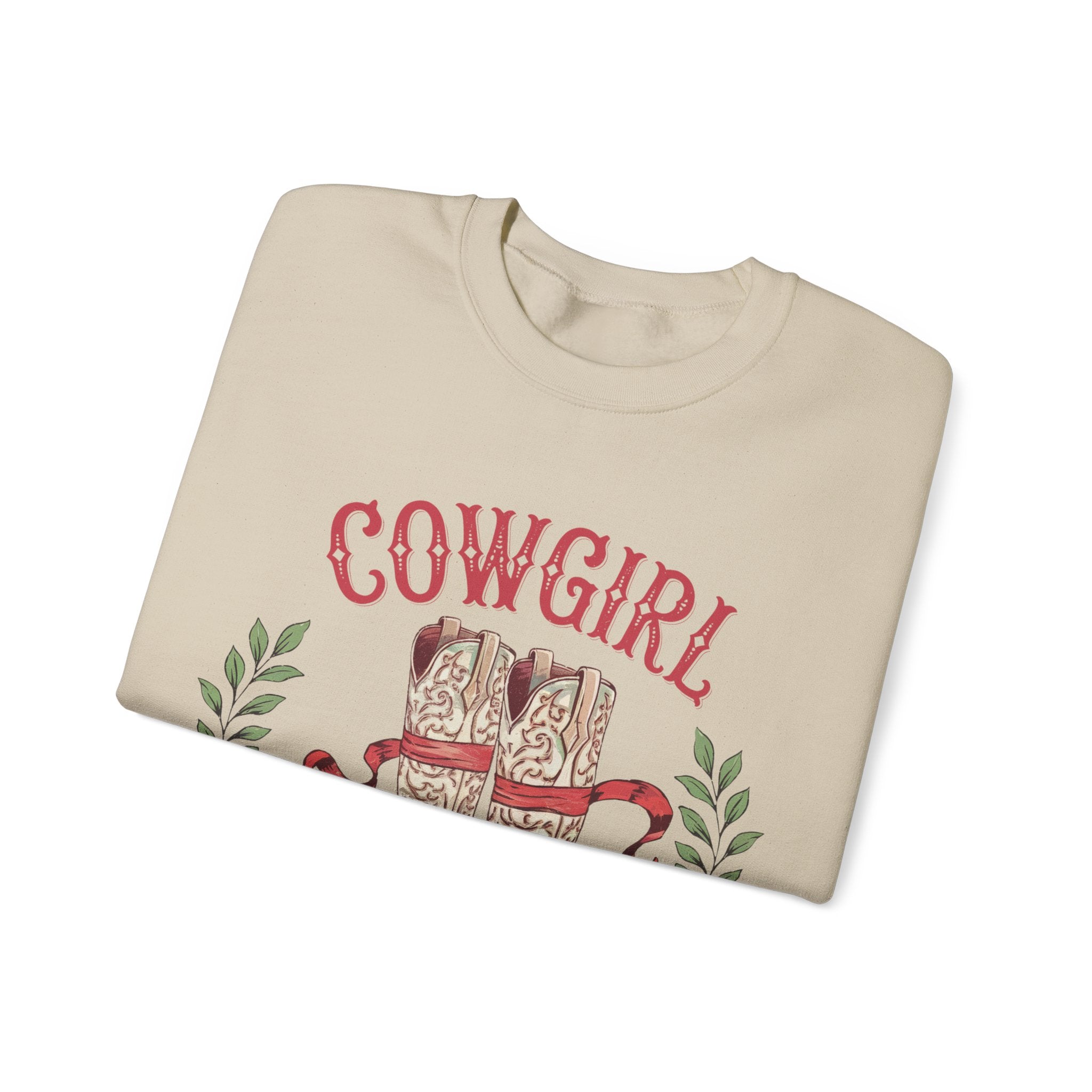 Cowgirl Christmas Club Crewneck Gildan Sweatshirt - Festive Holiday Apparel