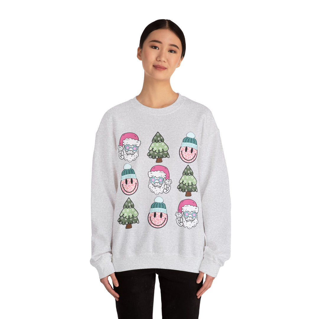 Gildan Festive Cheer Unisex Crewneck Sweatshirt - Christmas Trees & Santa Designs