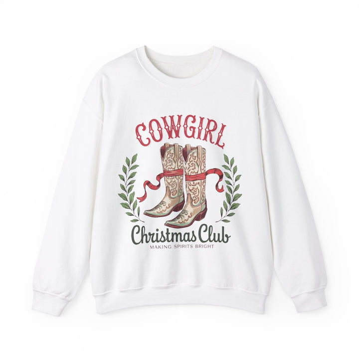 Cowgirl Christmas Club Crewneck Gildan Sweatshirt - Festive Holiday Apparel