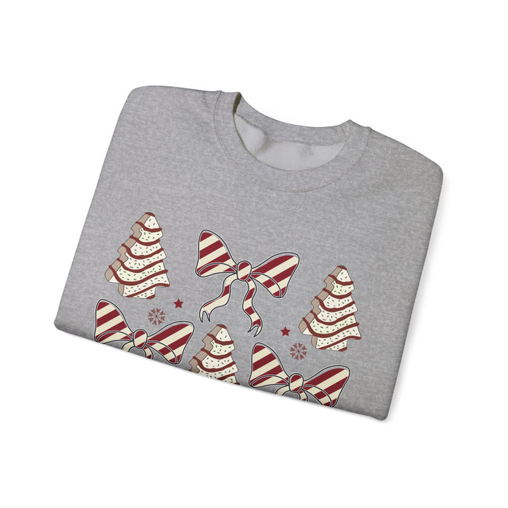 Gildan Cozy Christmas Crewneck Sweatshirt with Festive Trees & Bows