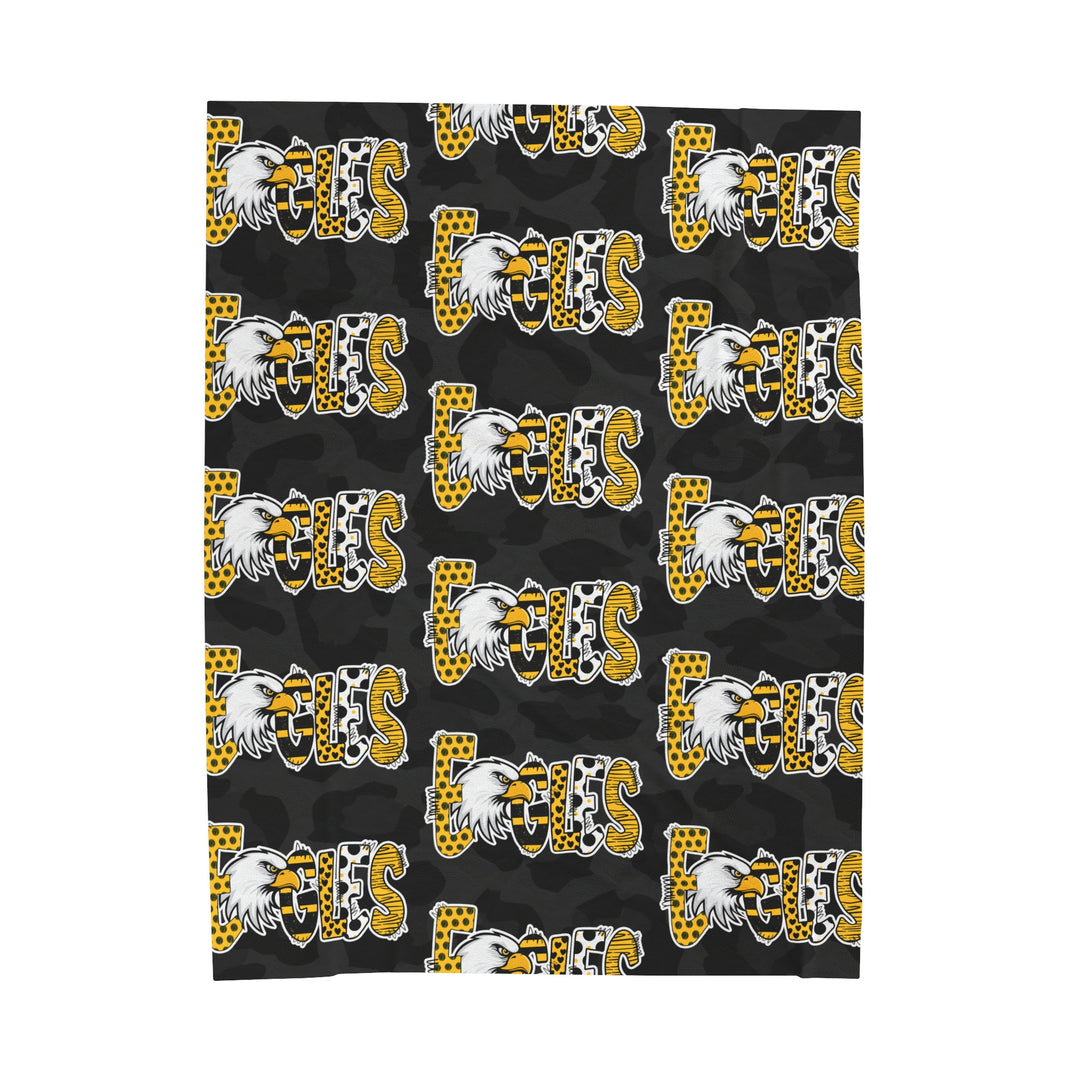 Velveteen Plush Blanket | BLACK LEOPARD EAGLES