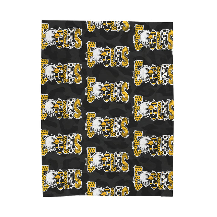 Velveteen Plush Blanket | BLACK LEOPARD EAGLES
