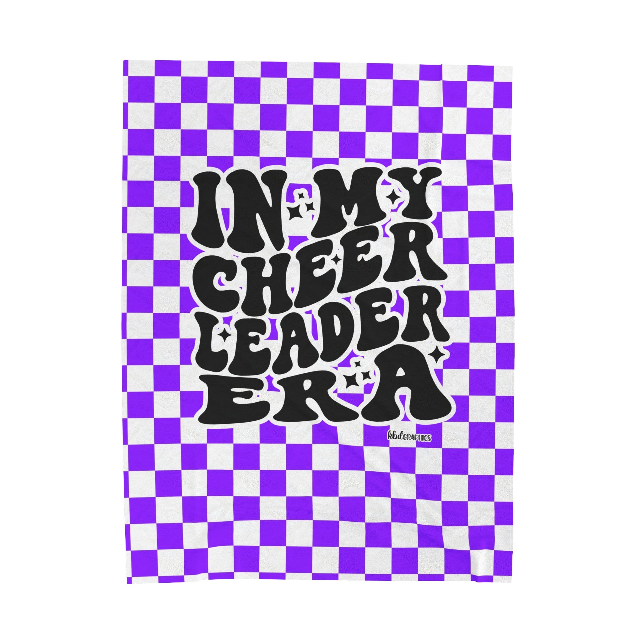 Velveteen Plush Blanket | PURPLE CHECKER CHEER ERA