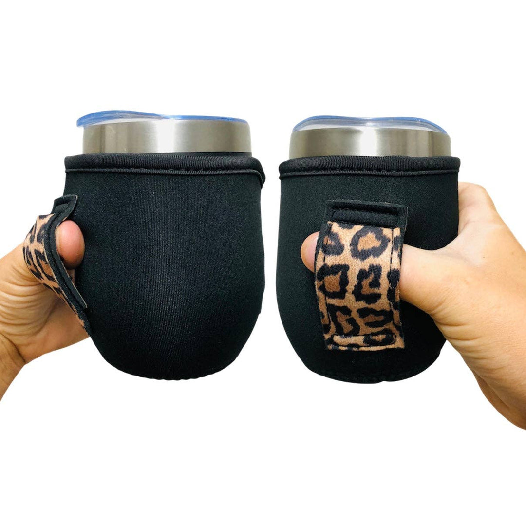 Black w/ Leopard 12oz Wine Tumbler Handler™