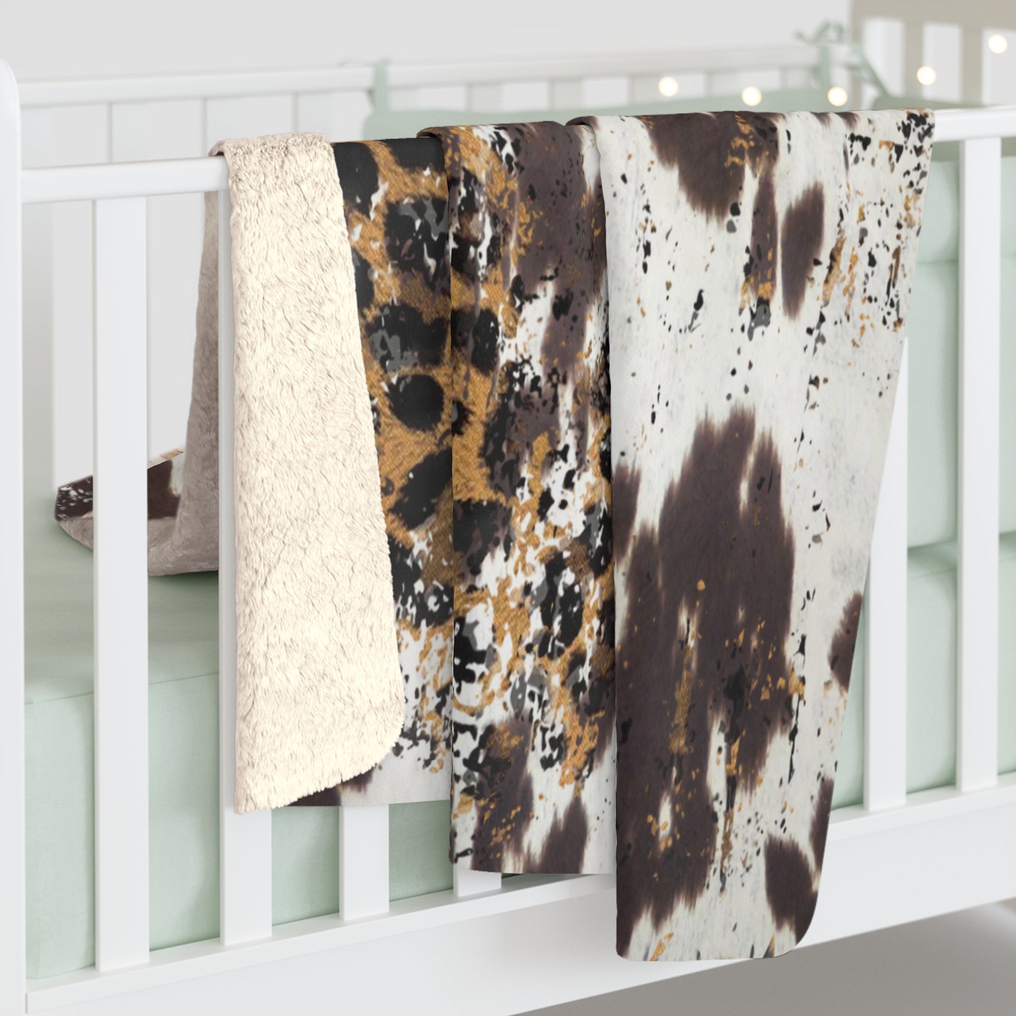 Sherpa Fleece Blanket | LEOPARD COWHIDE