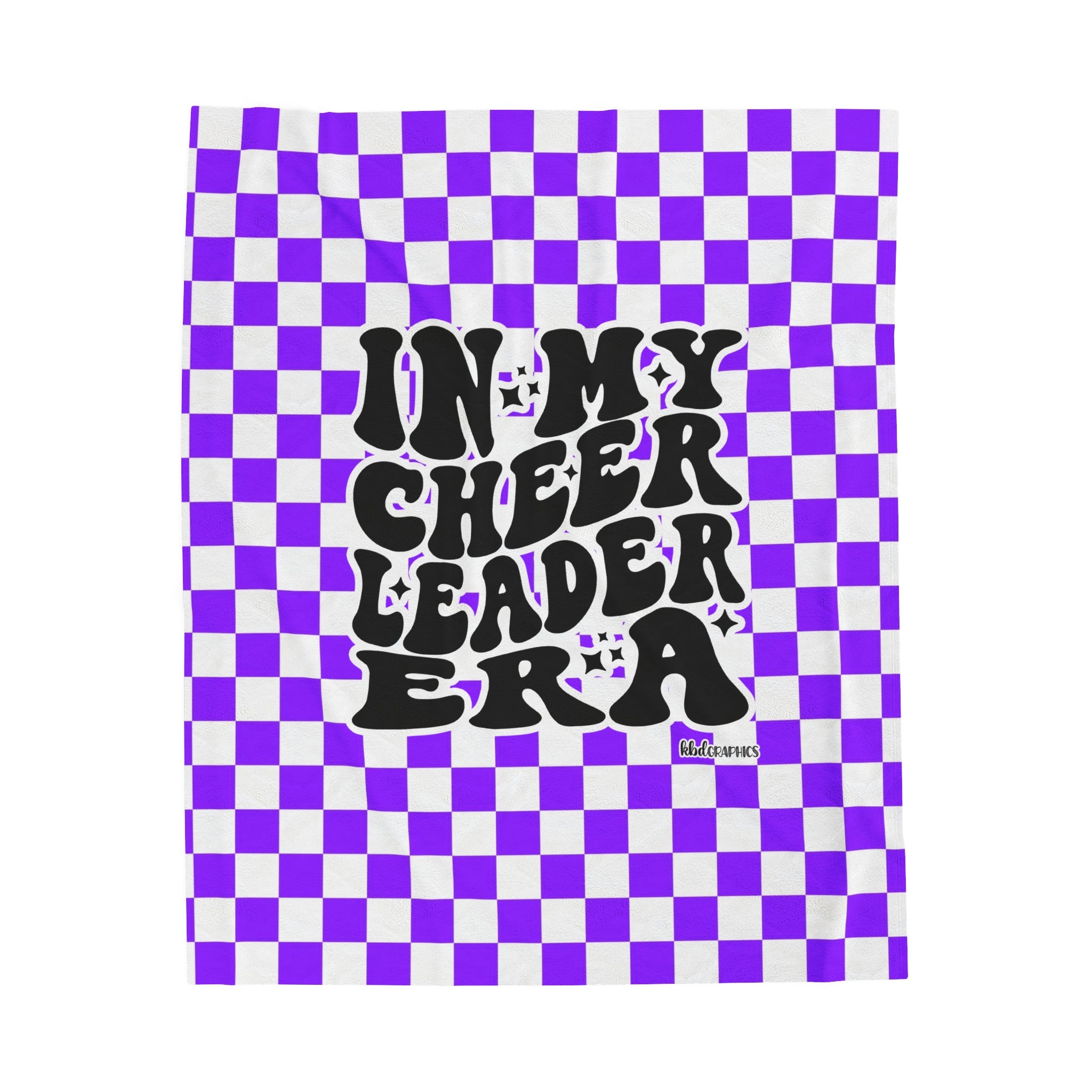 Velveteen Plush Blanket | PURPLE CHECKER CHEER ERA