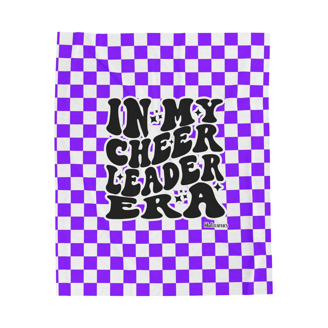 Velveteen Plush Blanket | PURPLE CHECKER CHEER ERA
