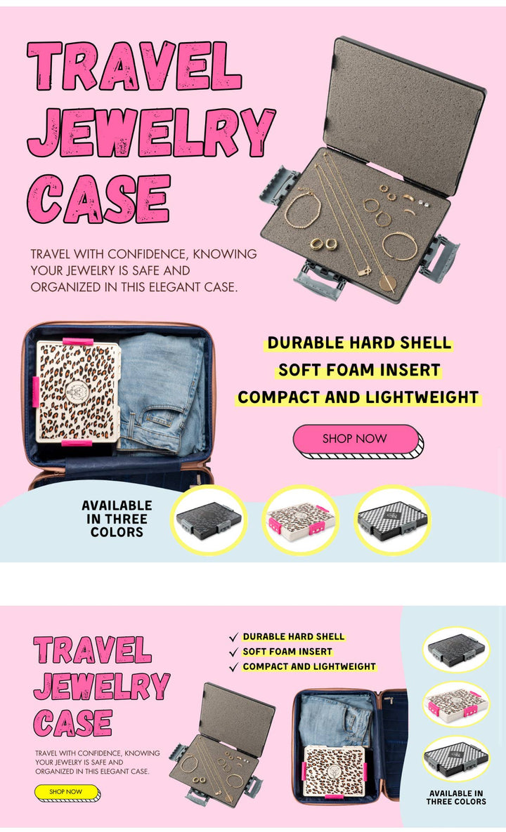 White Leopard Travel Jewelry Case LION LATCH