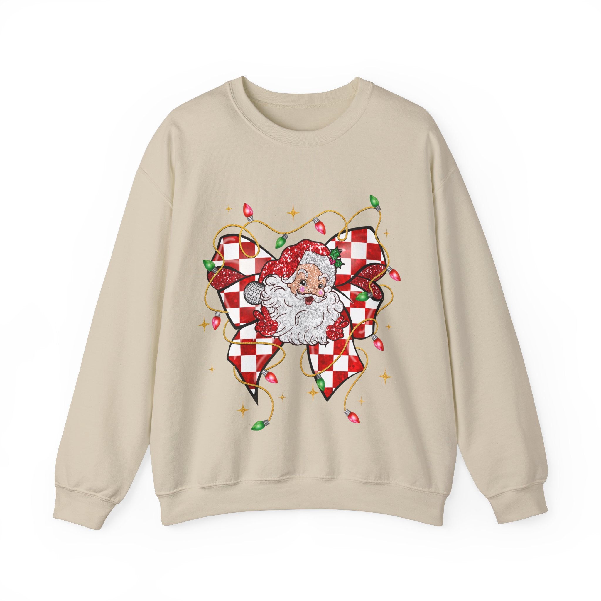 Gildan Festive Santa Heart Crewneck Sweatshirt