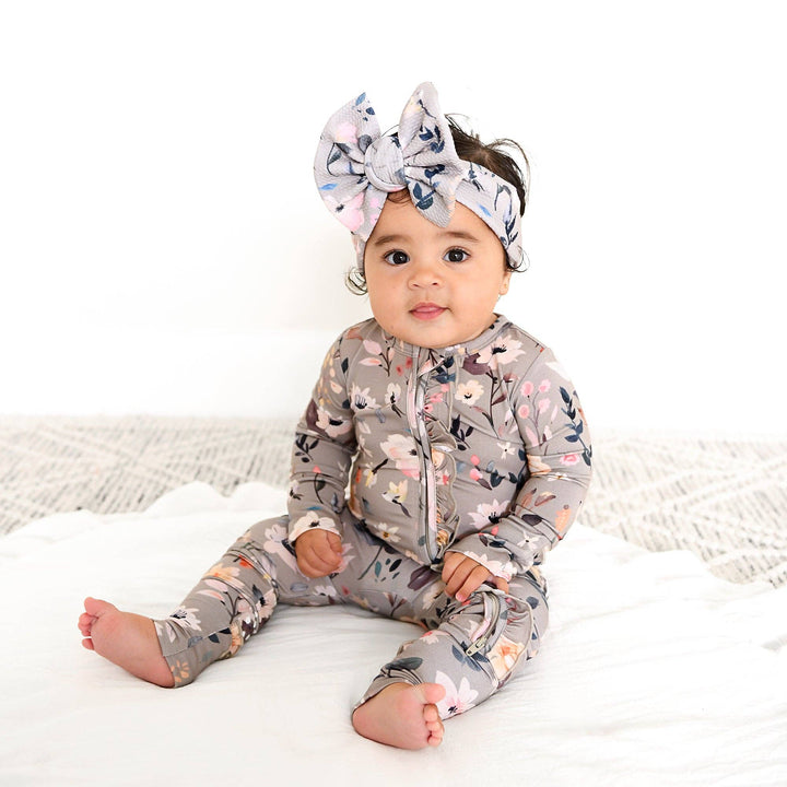 Gigi & Max Newborn Ruffle Zip Bamboo Onesie - TATUM