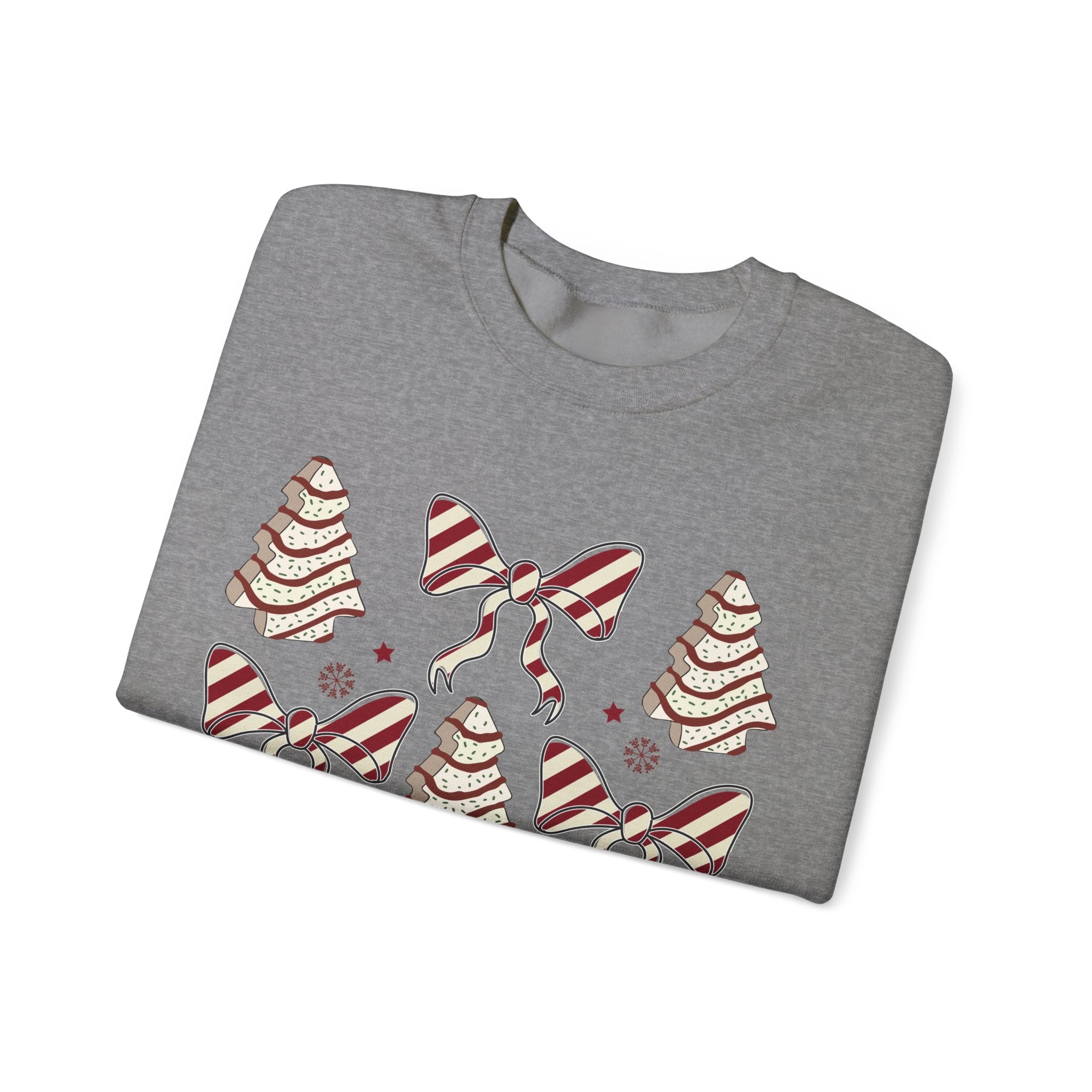 Gildan Cozy Christmas Crewneck Sweatshirt with Festive Trees & Bows