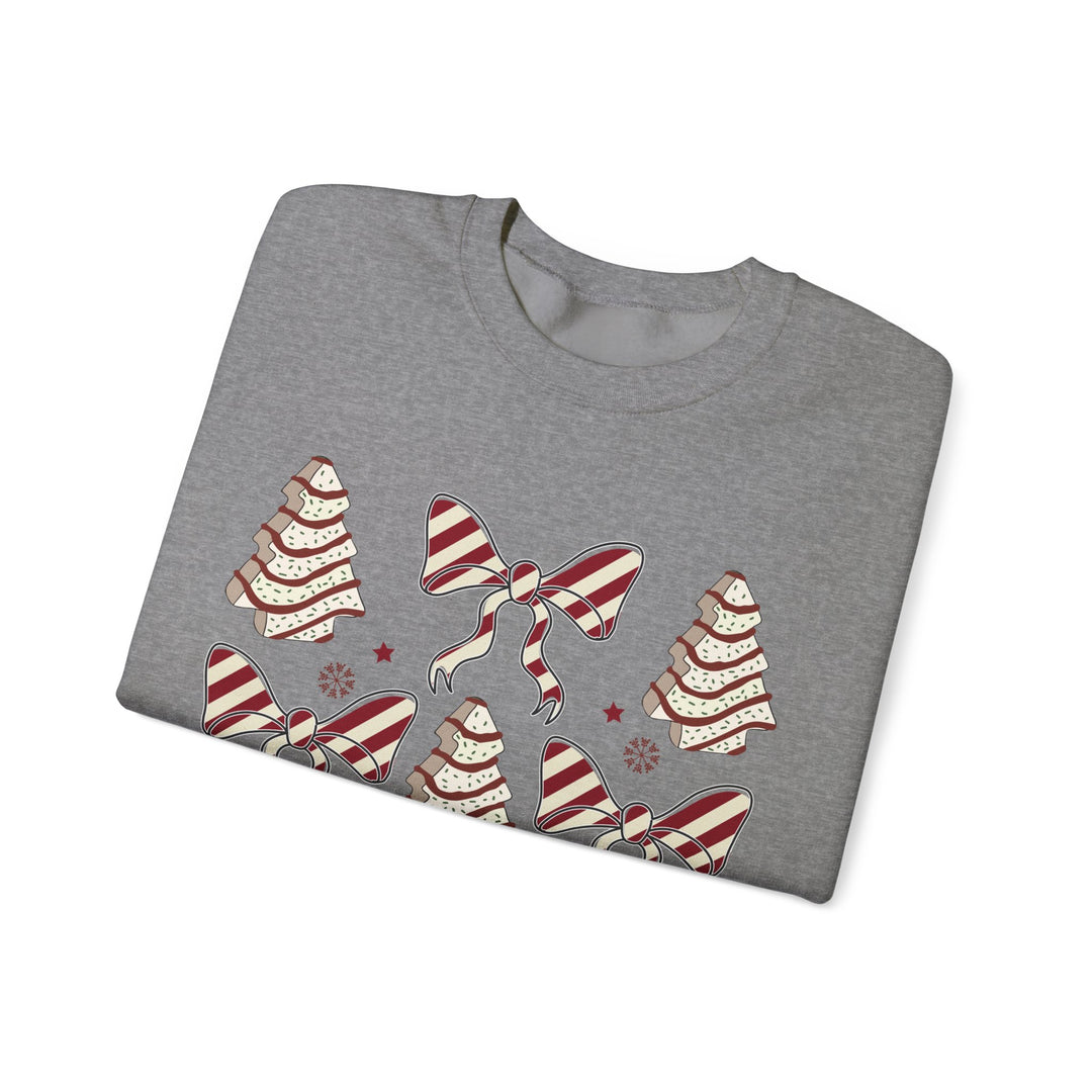 Gildan Cozy Christmas Crewneck Sweatshirt with Festive Trees & Bows
