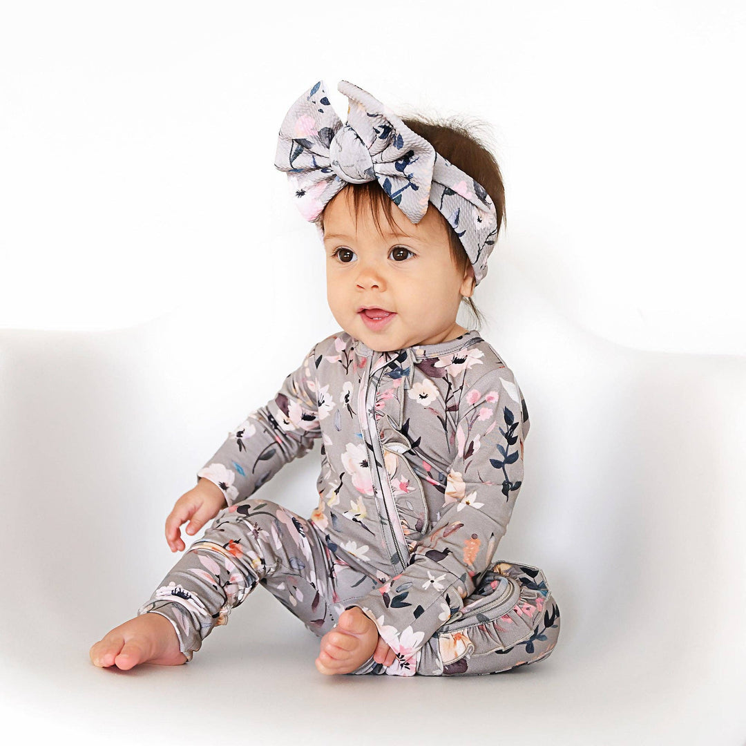 Gigi & Max Newborn Ruffle Zip Bamboo Onesie - TATUM