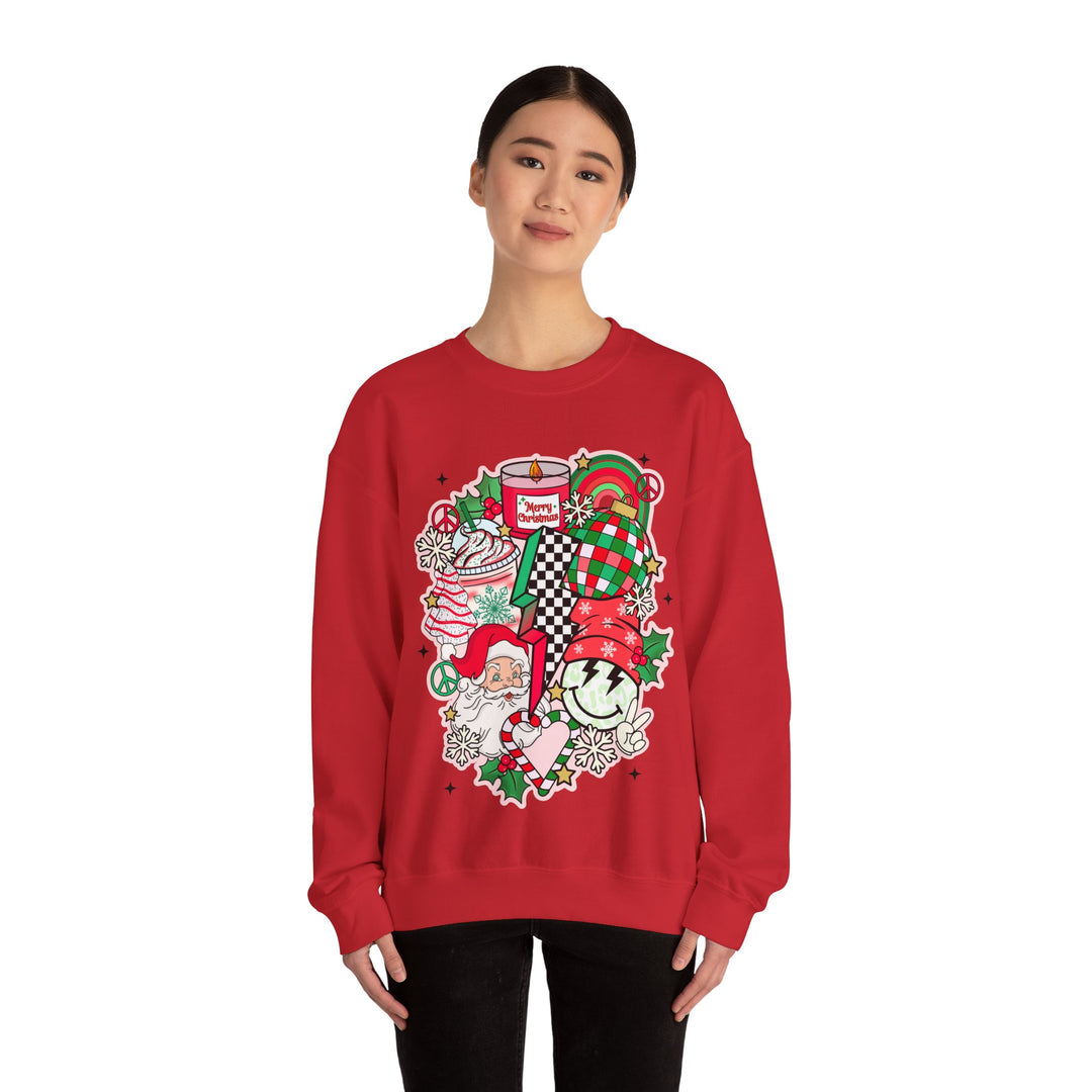 Gildan Unisex Heavy Blend™ Crewneck Sweatshirt | Retro Christmas Collage