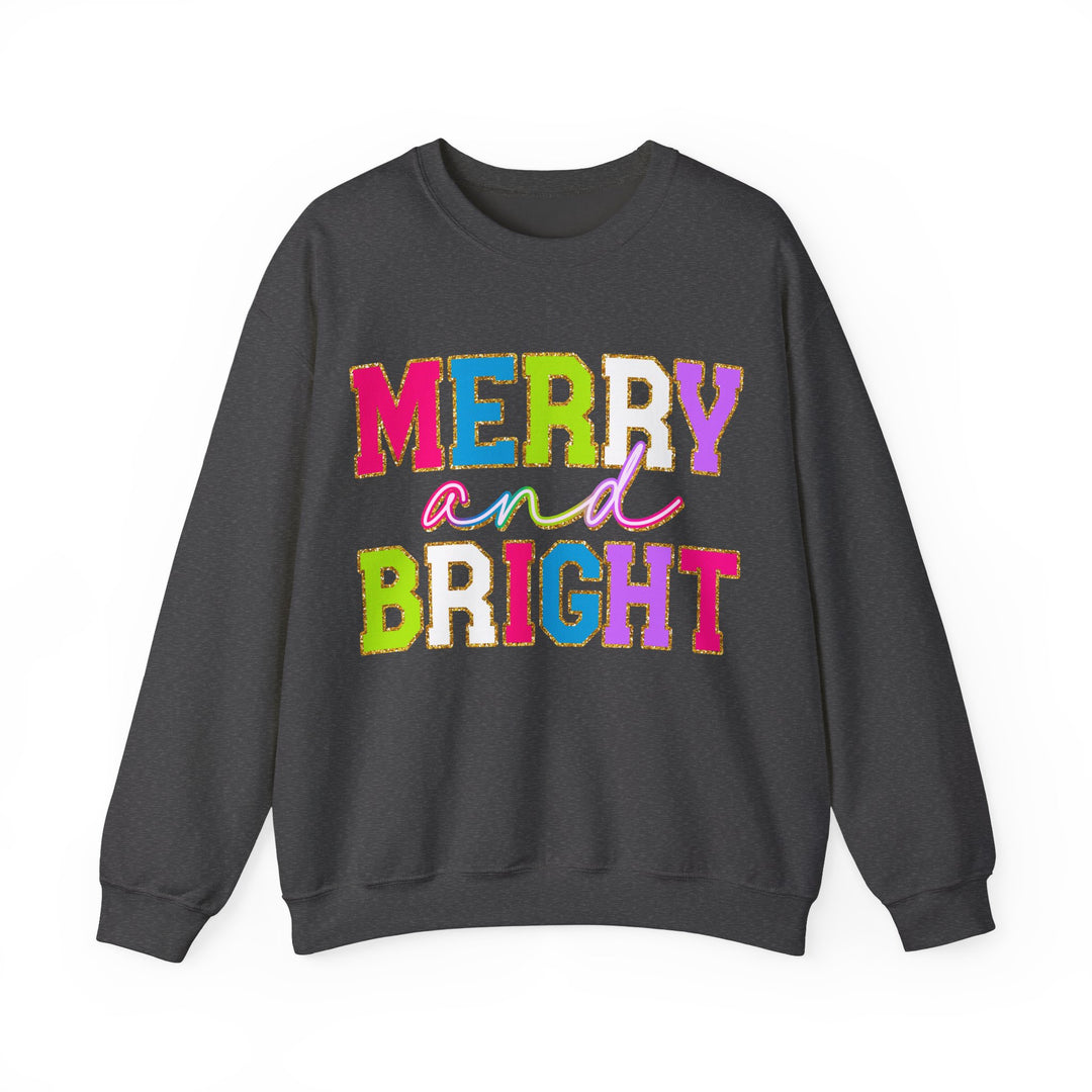 Merry and Bright Gildan Crewneck Sweatshirt | Festive Unisex Pullover for Holiday Celebrations