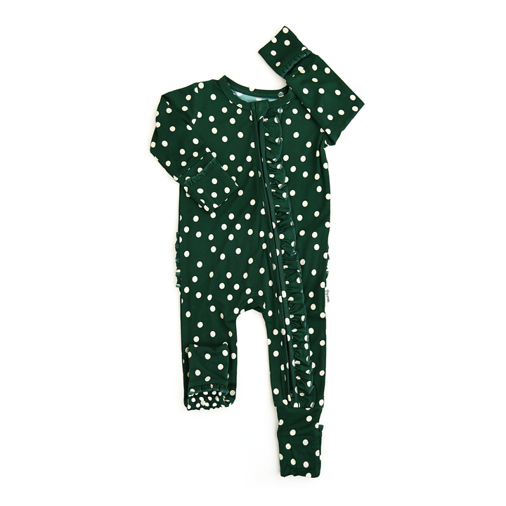 Dottie Gigi & Max Newborn Ruffle Zip Bamboo Onesie